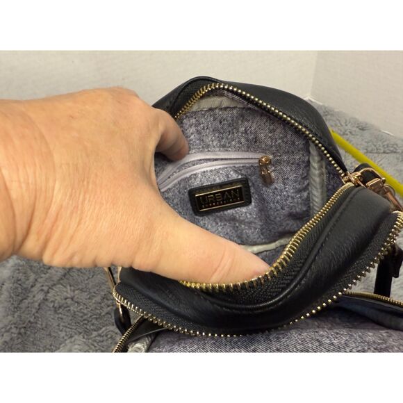 Urban Expressions Sylvester Crossbody-- Faux Fur Front Black MSRP 70 - Picture 9 of 10